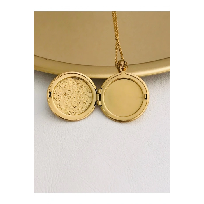 Çelik Kararmaz Fotoğraflık Açılır Kapaklı Madalyon Kolye 2,5 cm