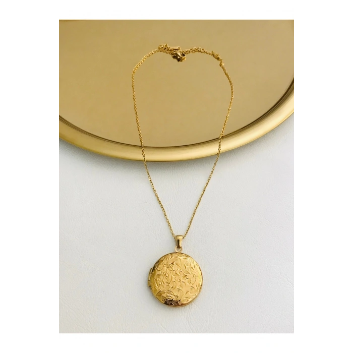 Çelik Kararmaz Fotoğraflık Açılır Kapaklı Madalyon Kolye 2,5 cm