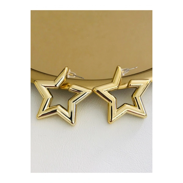 Kadın İthal Yıldız Küpe 4 cm