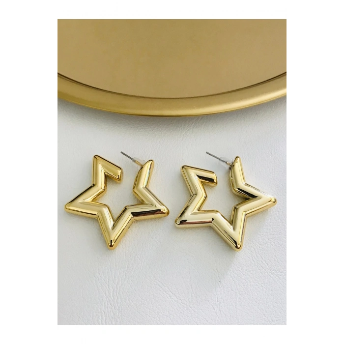 Kadın İthal Yıldız Küpe 4 cm