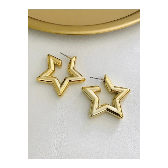 Kadın İthal Yıldız Küpe 4 cm