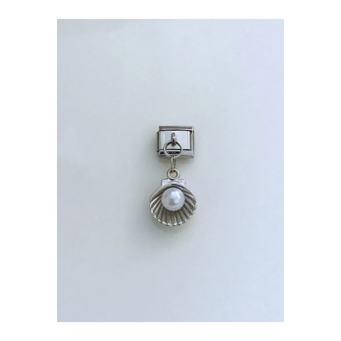 İncili İstiridye Çelik İtalyan Charm
