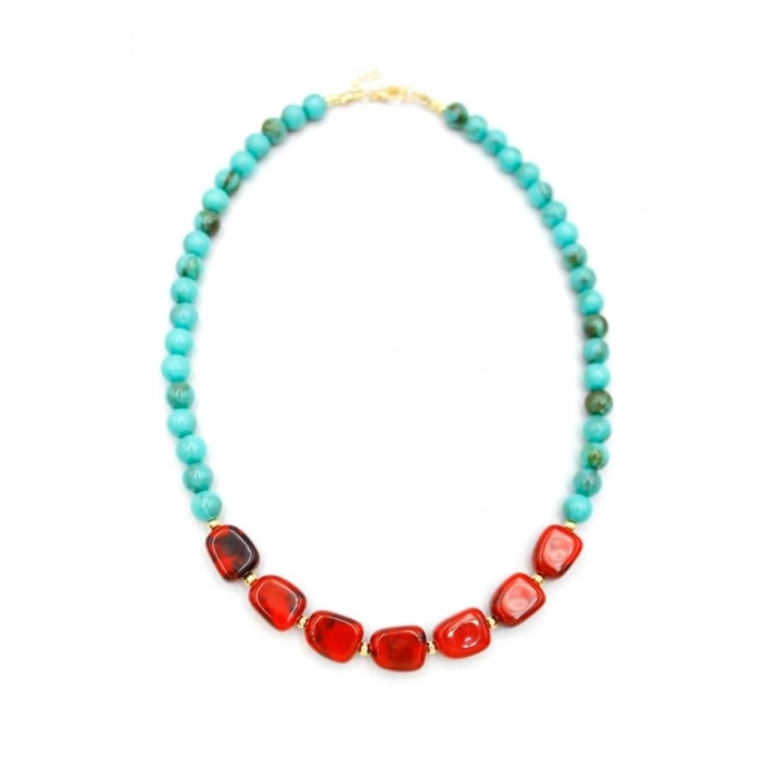 Akrilik Kolye - Turkuaz