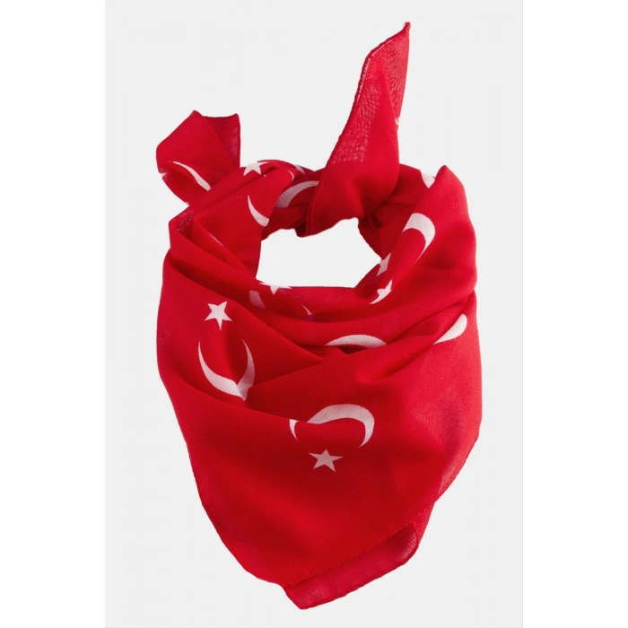 Ay Yıldız Desenli Bandana 50*50