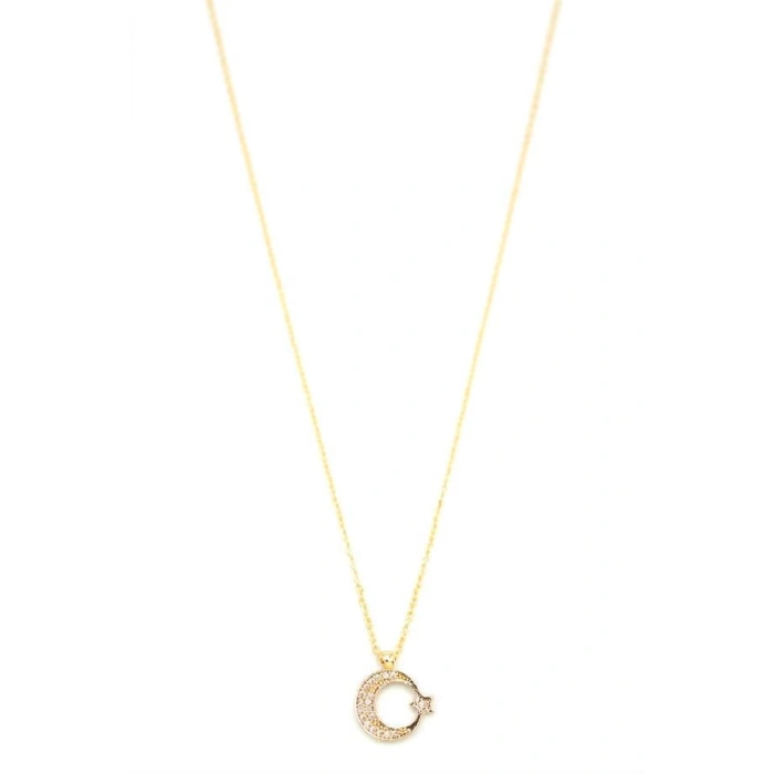 Ay Yıldız Kolye - Altın