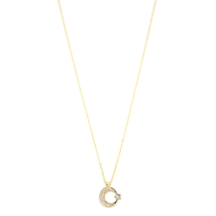 Ay Yıldız Kolye - Altın