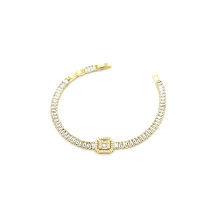 Baget Taşlı Bileklik - Altın