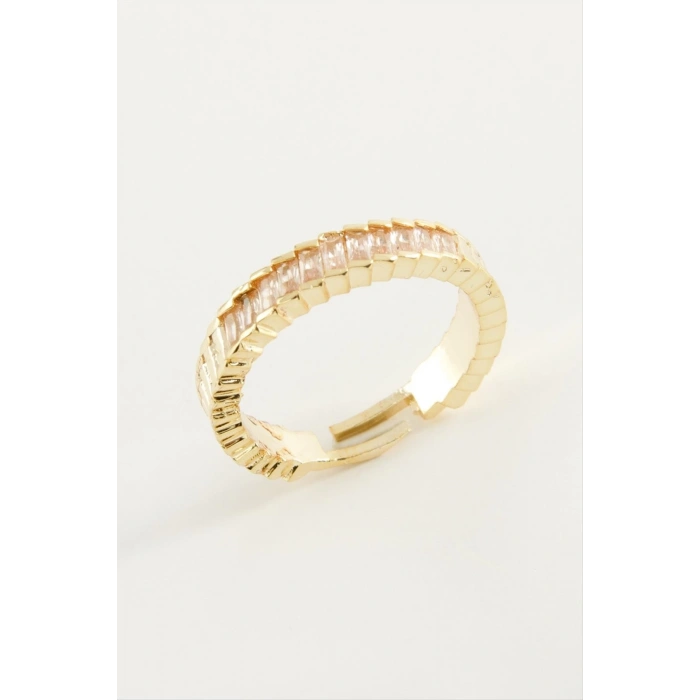 Baget Taşlı Metal Yüzük