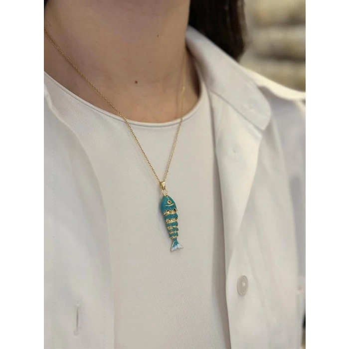 Balık Kolye - Turkuaz