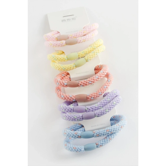 Benekli Boncuklu Lastikli Toka 2 Adet