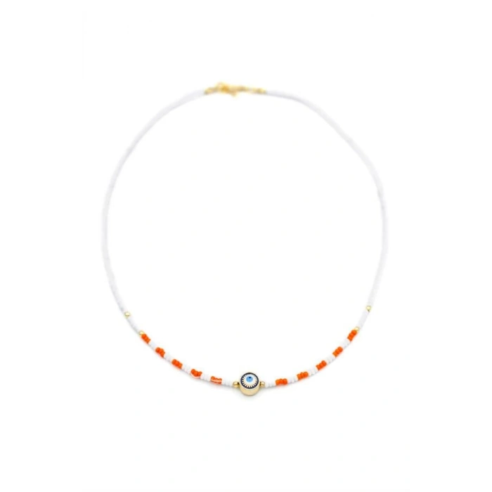 Boncuk Göz Kolye - Beyaz