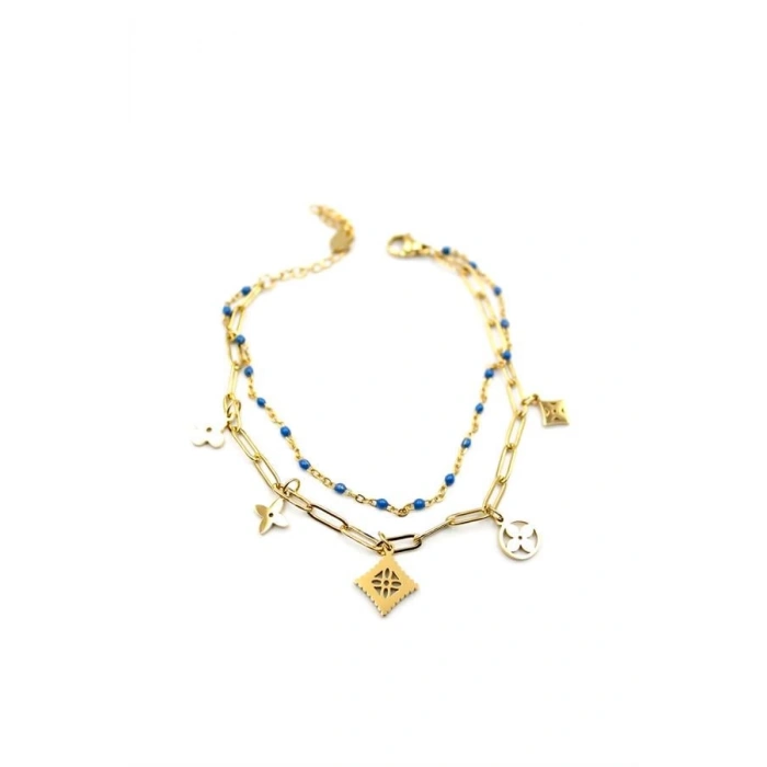 Boncuklu Bileklik - Altın