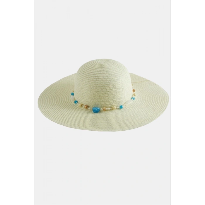 Boncuklu Hasır Şapka