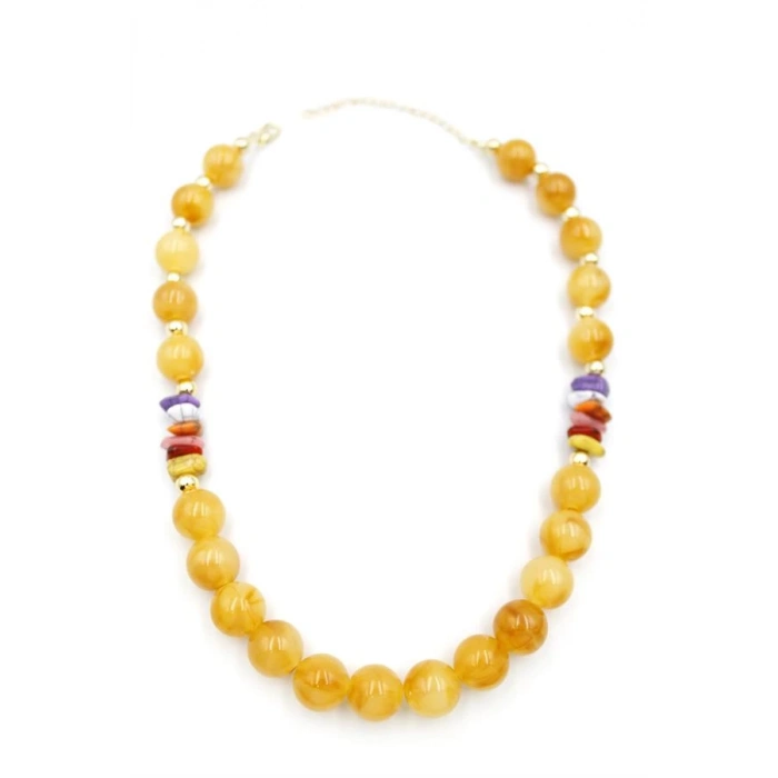 Boncuklu Kolye - Sarı