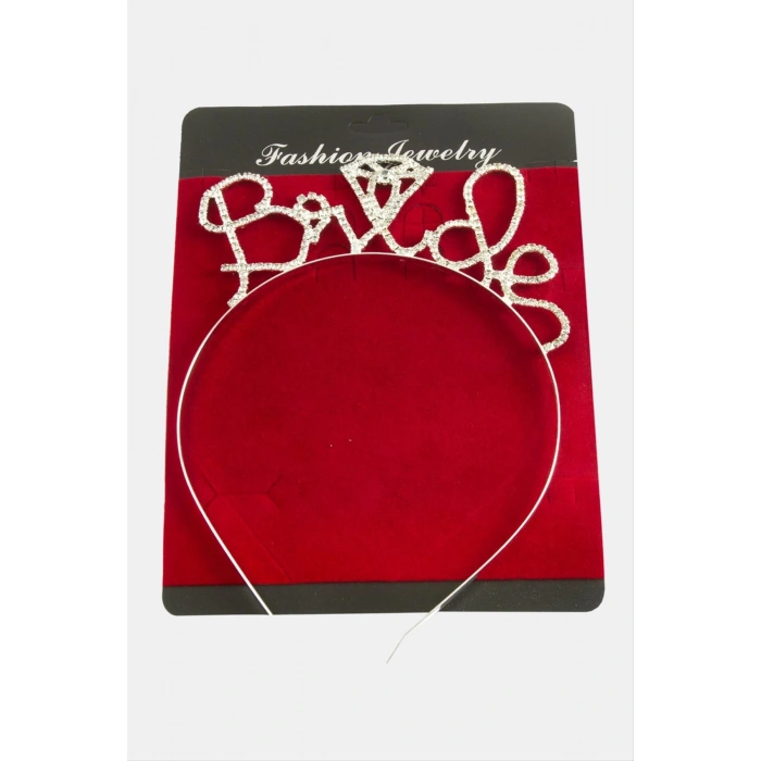 Bride Yazılı Taşlı Taç