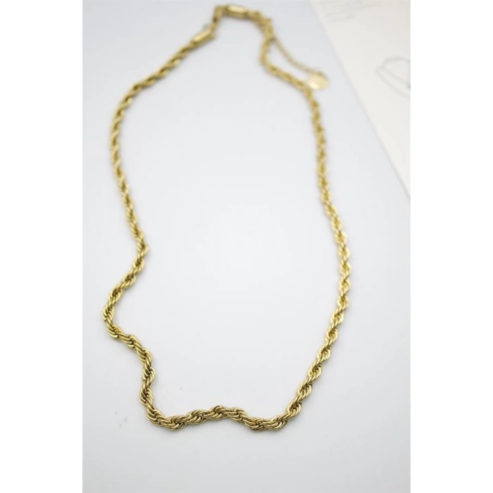 Burgu Zincir Kolye 45cm-4mm - Altın