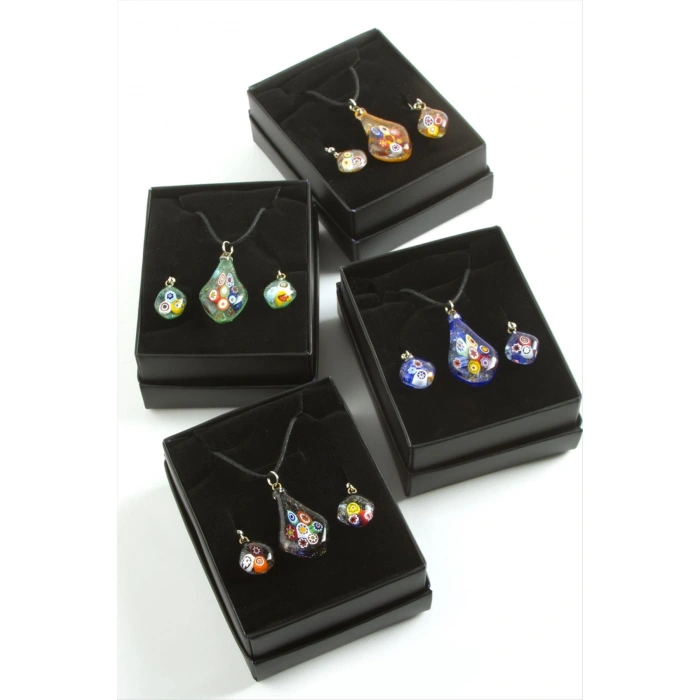 Cam Sanatı Murano Kutulu Set Kolye