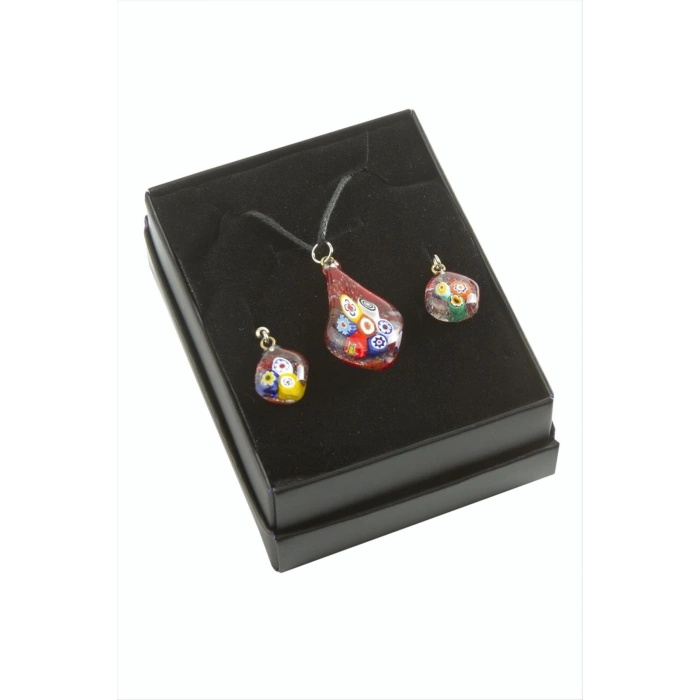 Cam Sanatı Murano Kutulu Set Kolye