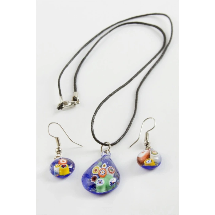 Cam Sanatı Murano Kutulu Set Kolye