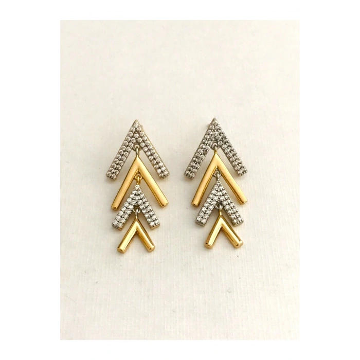 Çelik 2 Renkli V Küpe