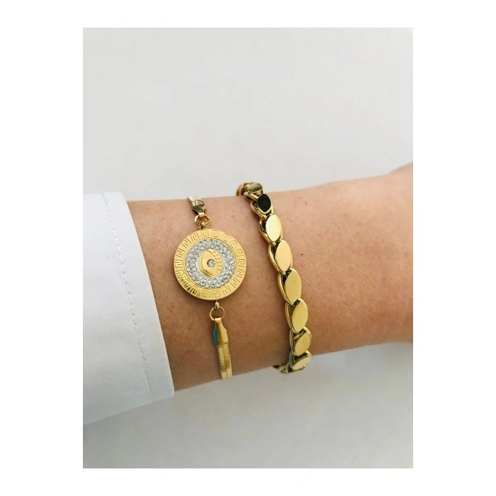 Çelik 316 L Kararmaz Zirkon Göz Bileklik