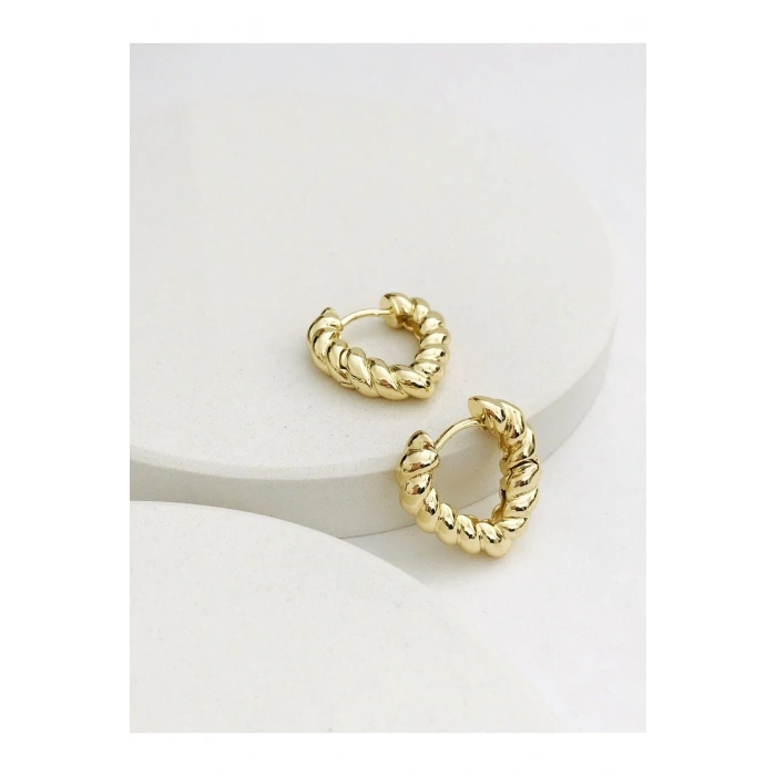 Çelik Burgu Kalp Küpe