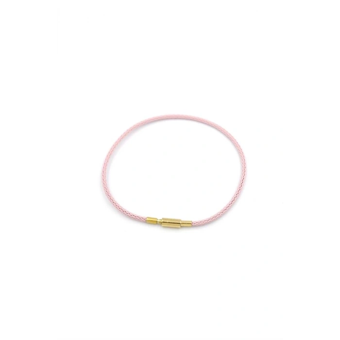 Çelik Hasır İp Bileklik - Pembe