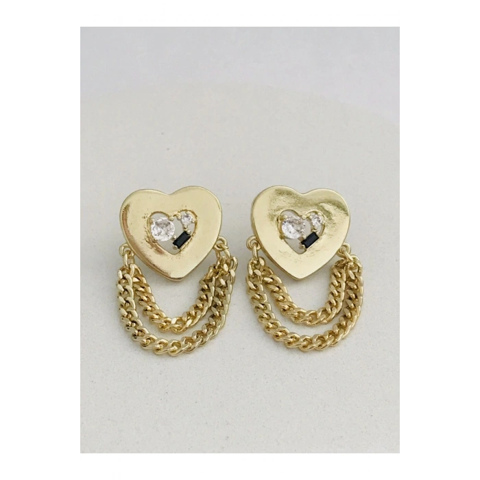 Çelik Zincir Kalp Küpe