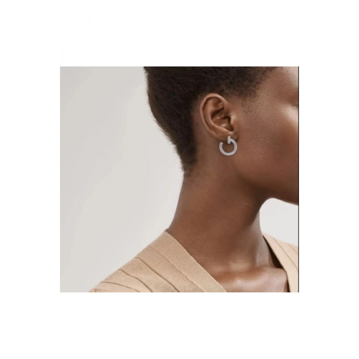 Çelik Zirkon Taşlı Küpe