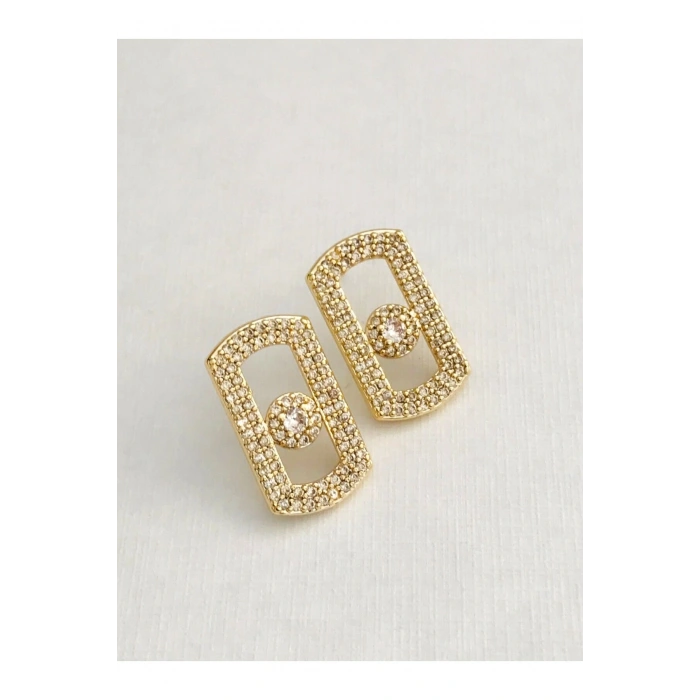 Çelik Zirkon Taşlı Küpe