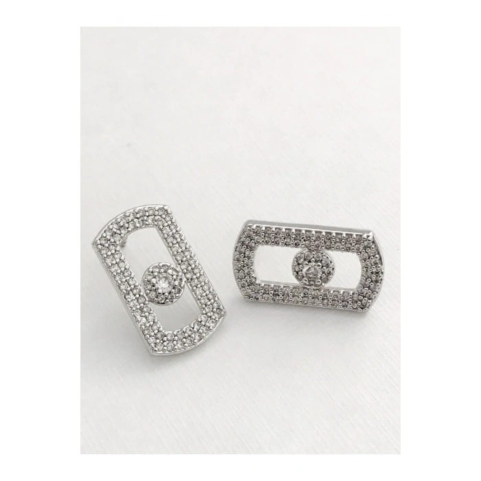 Çelik Zirkon Taşlı Küpe