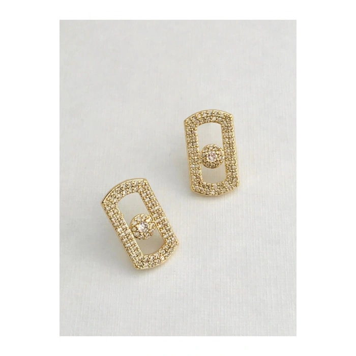 Çelik Zirkon Taşlı Küpe