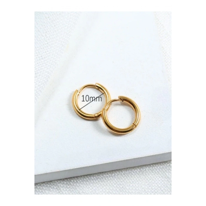 Cerrahi Çelik 316L Gold Kararmaz Çelik Küpe 1 ÇİFT ( BEDEN SEÇİNİZ)