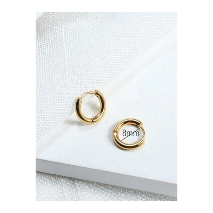 Cerrahi Çelik 316L Gold Kararmaz Çelik Küpe 1 ÇİFT ( BEDEN SEÇİNİZ)