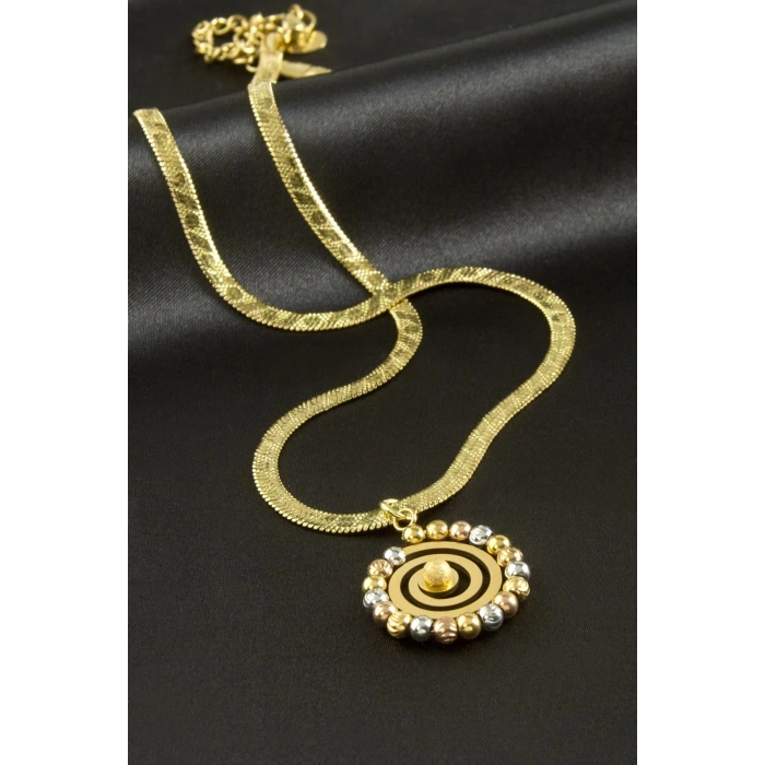 Çiçek İtalyan Zincirli Lüks Çelik Kolye