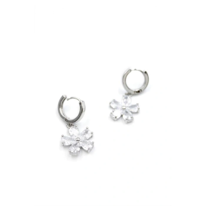 Çiçek Küpe - Beyaz