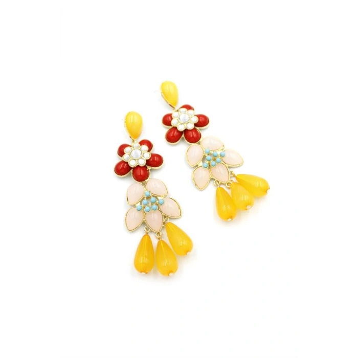 Çiçek Küpe - Kırmızı