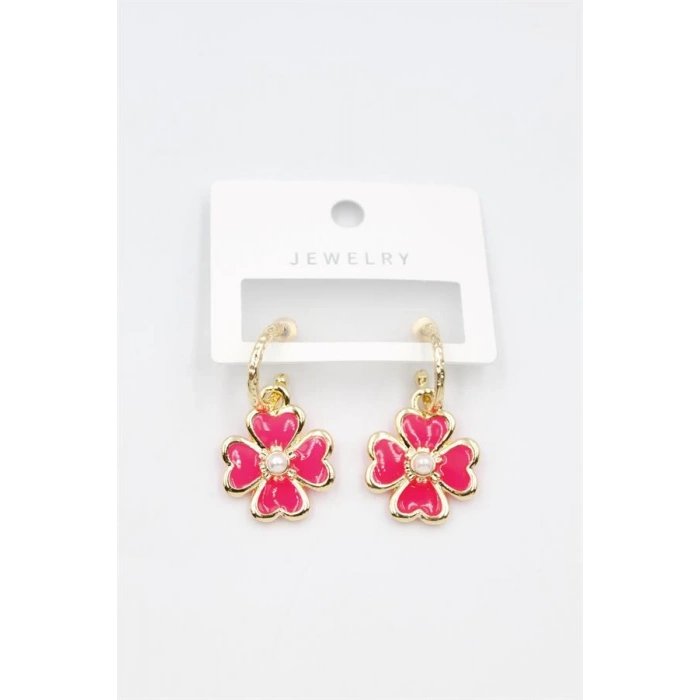 Çiçek Küpe - Pembe