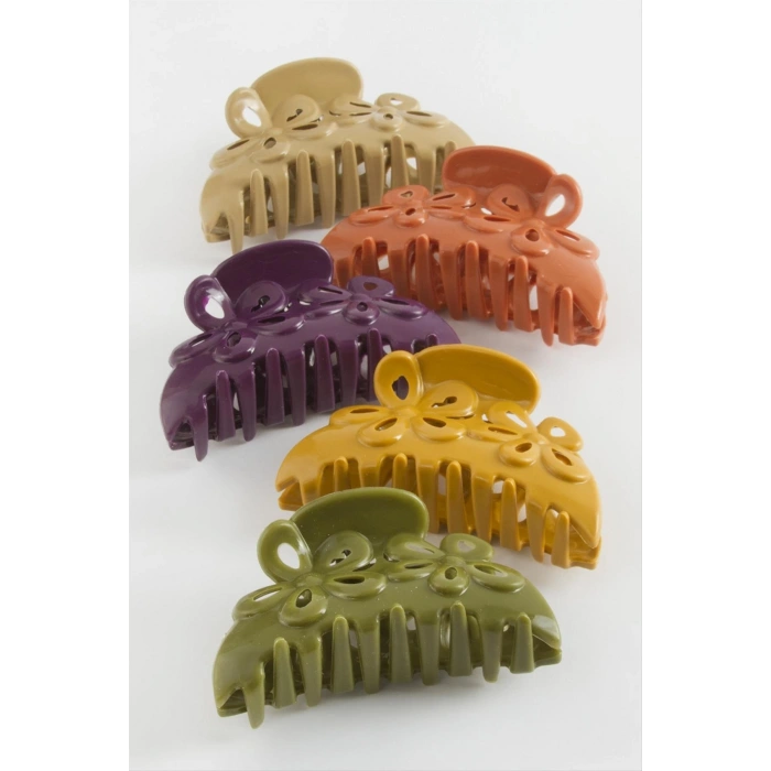 Çiçek Renkli Mandal Toka 8 cm