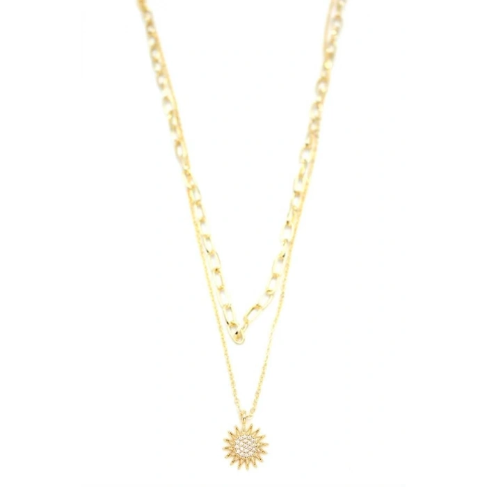 Çoklu Güneş Kolye - Altın
