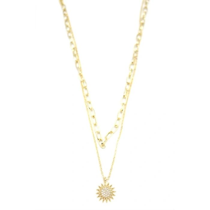 Çoklu Güneş Kolye - Altın