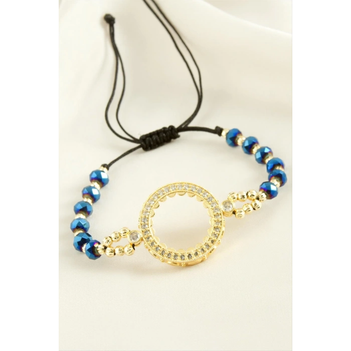 Çyrek Altın Koyulabilir Kristal Taşlı Bileklik