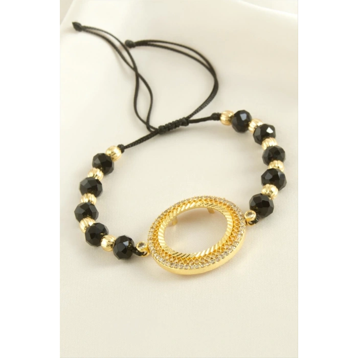 Çyrek Altın Koyulabilir Kristal Taşlı Bileklik