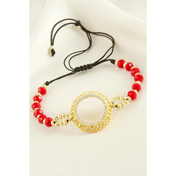 Çyrek Altın Koyulabilir Kristal Taşlı Bileklik