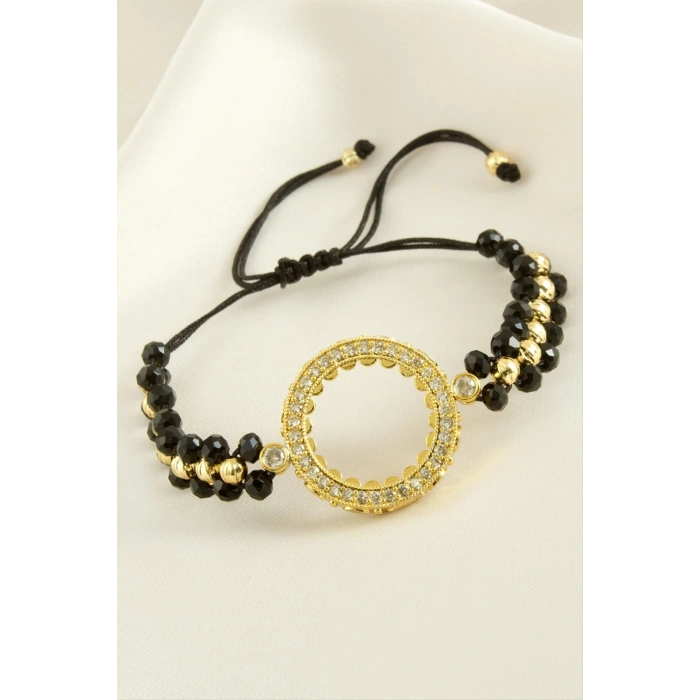 Çyrek Altın Koyulabilir Kristal Taşlı Bileklik