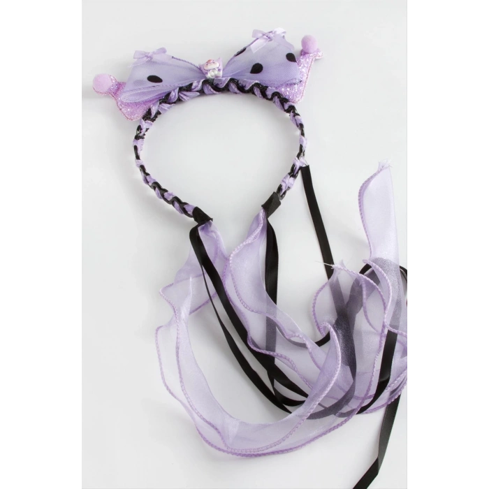 Çzgflm Fiyong Tül Sallantılı Örme Çocuk Taç