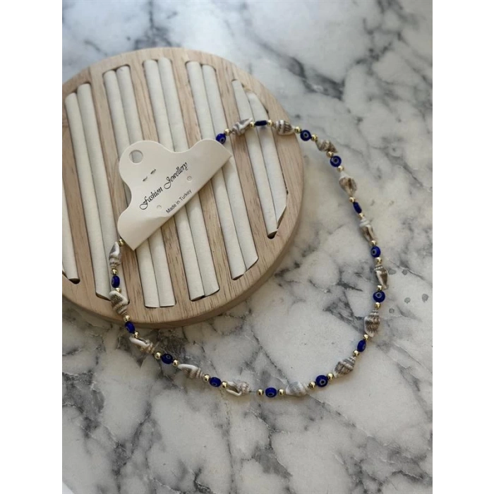 Deniz Kabuğu Kolye - Mavi