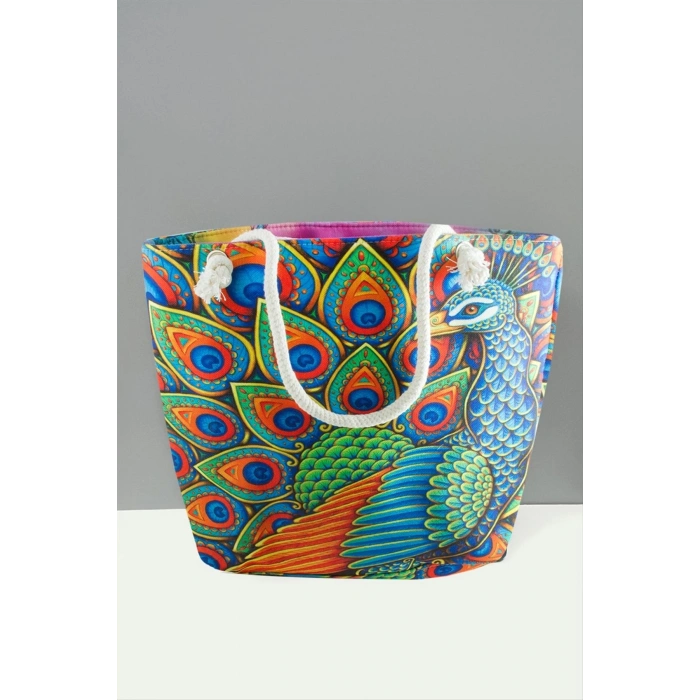 Desenli Plaj Çantası