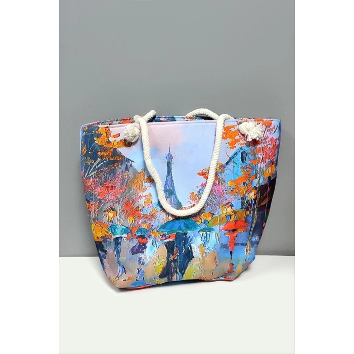 Desenli Plaj Çantası