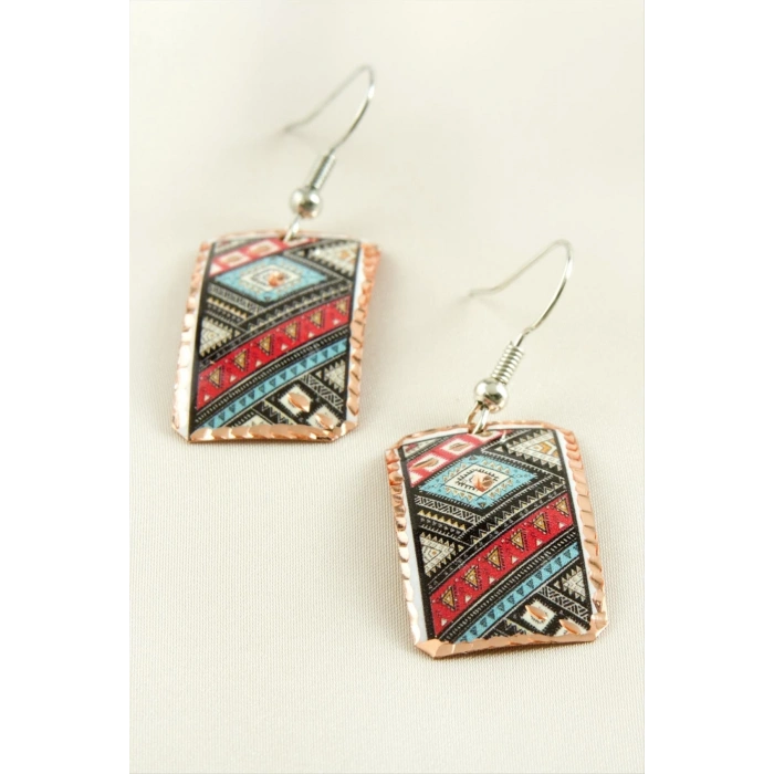 Dikdörtgen Bakır Küpe